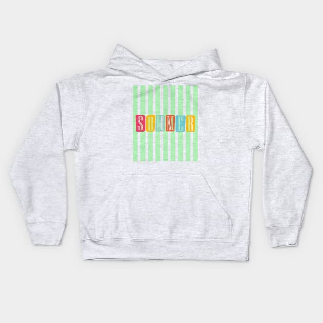 Summer - Green Stripes on - Kids Hoodie by Peter the T-Shirt Dude